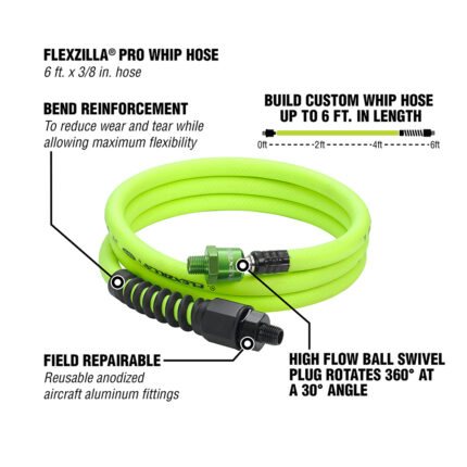 Custom Lenght Whip Hose - HFZP3806YW2B - 4